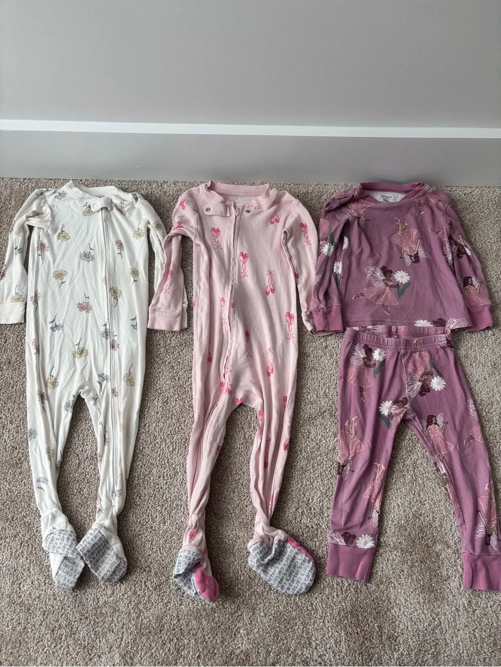 Fall/Winter Toddler Girl Pajama & Sleep Sack Bundle - 17 Items - 18-24 Months